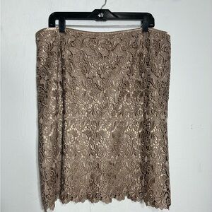 Lace Pencil Skirt - Taupe Size 18